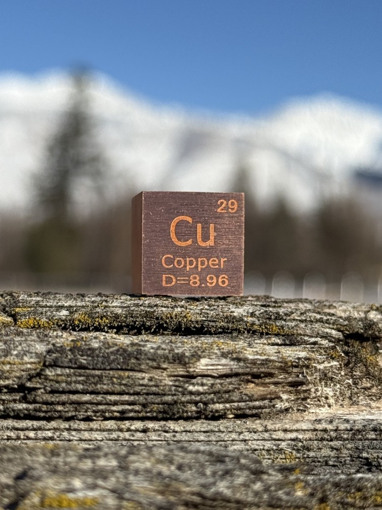 16mm Solid Copper Cube 36.7g | 1.18 Troy oz .999 Copper Element Cube