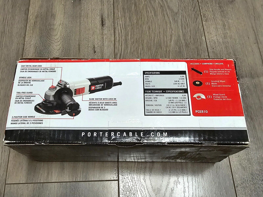 Porter Cable 4.5" Heavy Duty Angle Grinder, 6A #PCE810