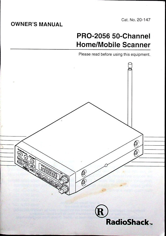 RADIO SHACK PRO-2056 SCANNER ORIGINAL INSTRUCTION MANUAL