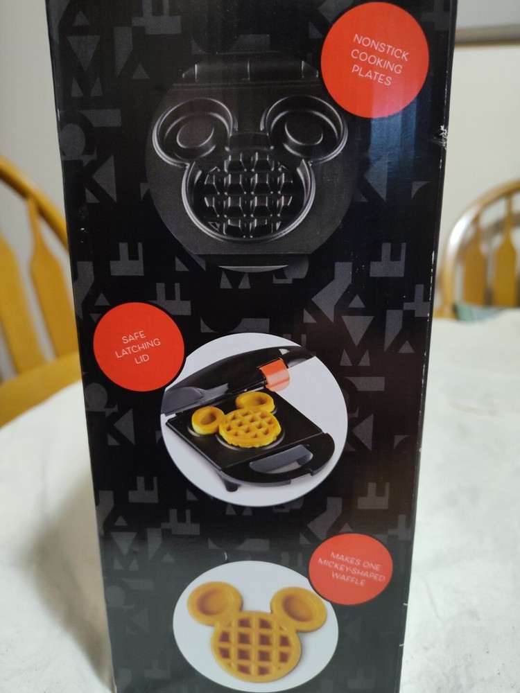 Disney Mickey Mouse Mini Waffle Maker Nonstick Mickey Shaped Waffles Black B1