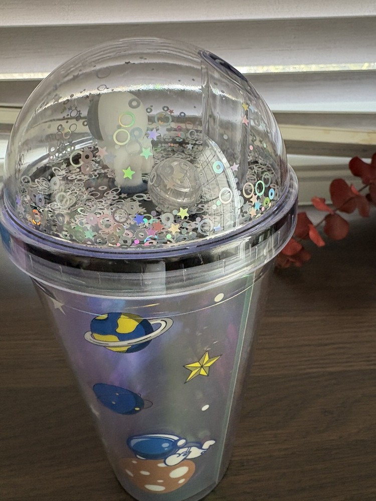 New Space Astronaut Plastic Tumbler Cup With straw