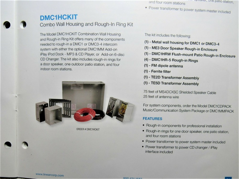 DMC1HCKIT M&S Combo Housing DMC1/DMC3-4 Intercom + DMCBT, DMCMP3, DMC1CD