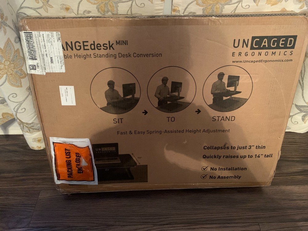 Uncaged Ergonomics CHANGEdesk Mini Standing Desk Conversion in Black