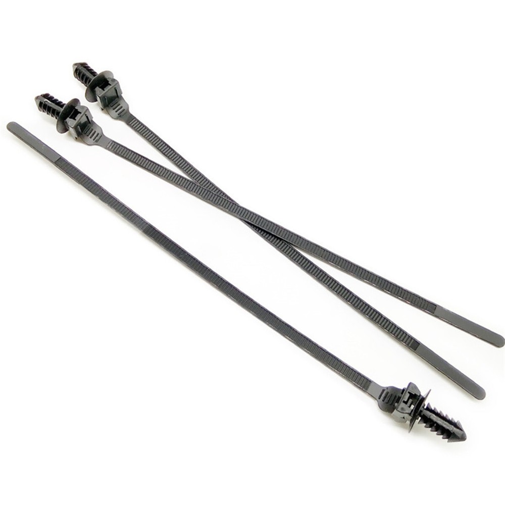Car Mount Wire Tie Nylon Push Mount Cable Zip Tie Strap Fastener Bundle 50Pcs