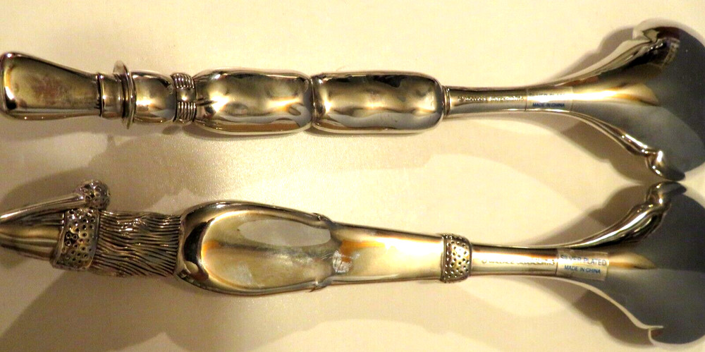 Wallace Silversmiths Santa & Snowman 2 Piece Salad Serving Set 2000