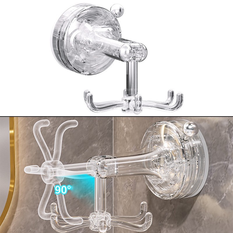 360?? Rotating Suction Cup Hooks: Wall Organizers For Home & Kitchen 2PC