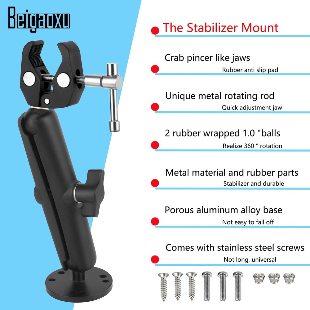 Trolling Motor Stabilizer Mount Support for Riptide Terrova/Minn kota Terrova...