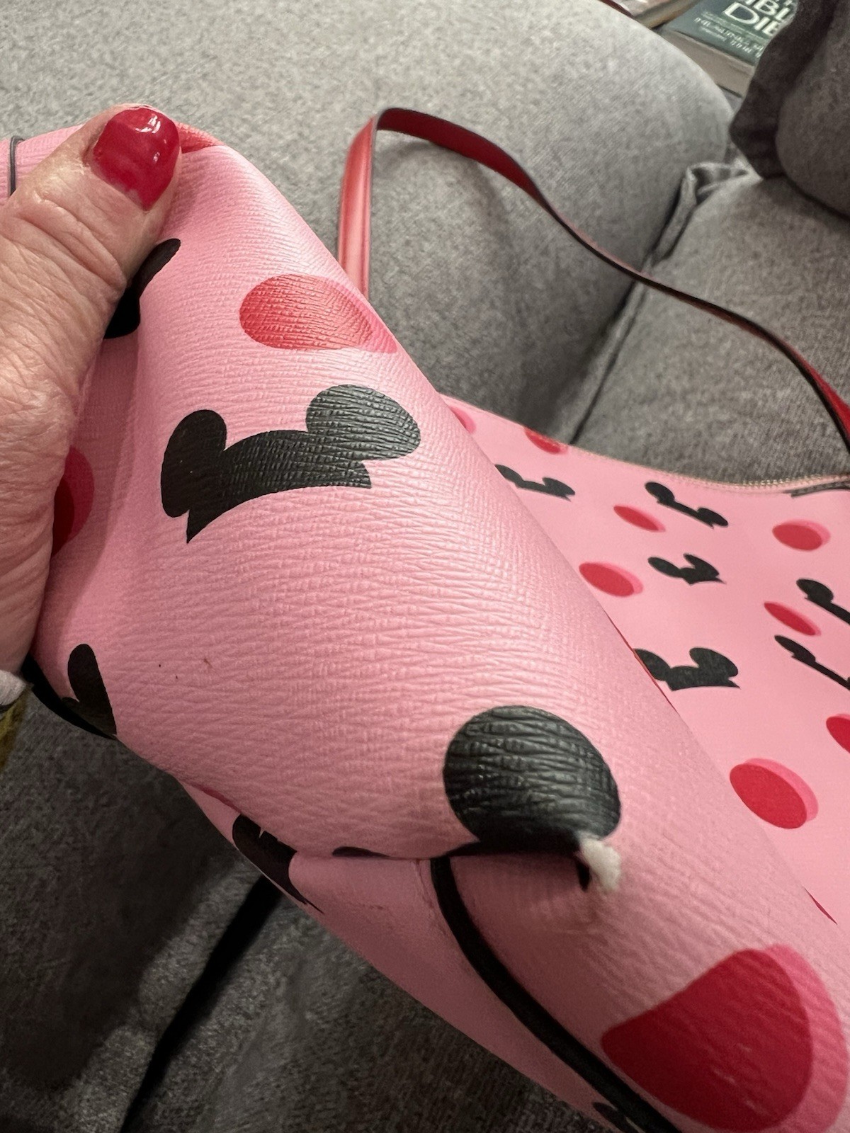 Disney Parks Kate Spade Tote Bag Pink Ears Hat Rock The Dots Mickey Mouse