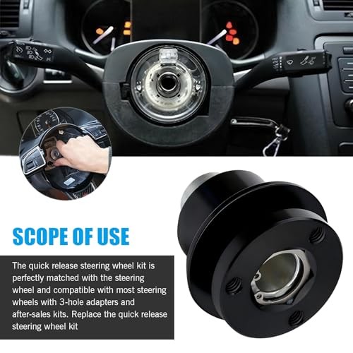 3 Hole Steering Wheel Quick Release Hub Adapter, 360 Steering Wheel Quick