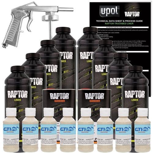 UPOL Raptor Desert Tan Urethane Spray-On Bed Liner Kit w/ Free Spray Gun 8L