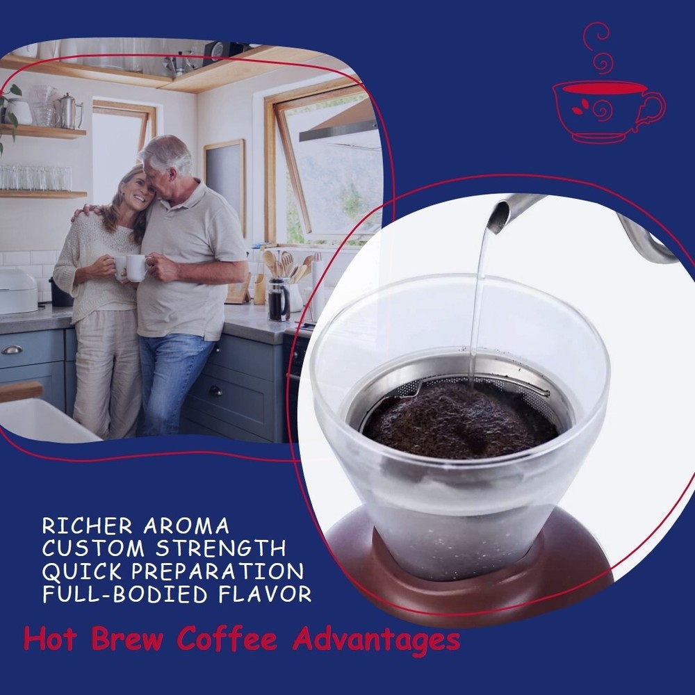 Cold brew hot coffee maker iced drip brewer infuser stainless filter large 14oz