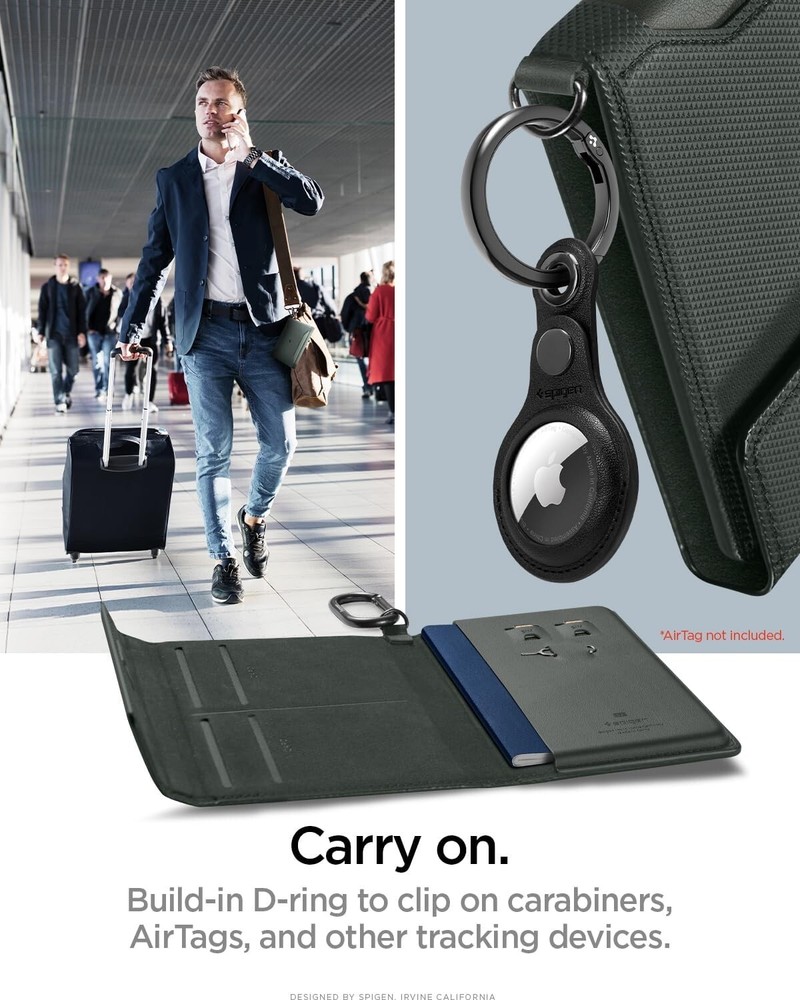 Spigen Passport Holder with RFID Blocking Technology and sim card ejector tool