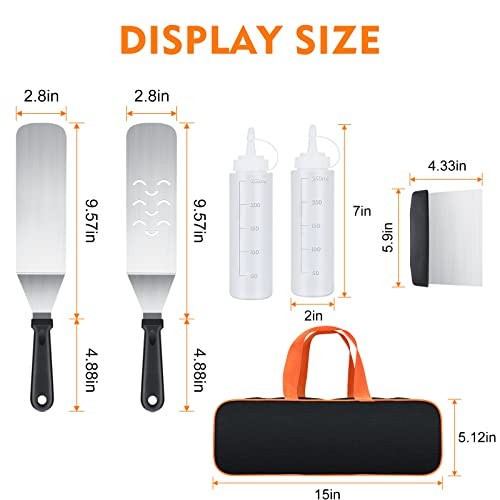 6-Piece Flat Top Griddle Accessories Kit for Blackstone and Camp Chef – 6pcs