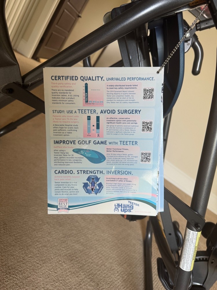 Teeter Hang Ups EP-960 Inversion Table with Back Pain Relief