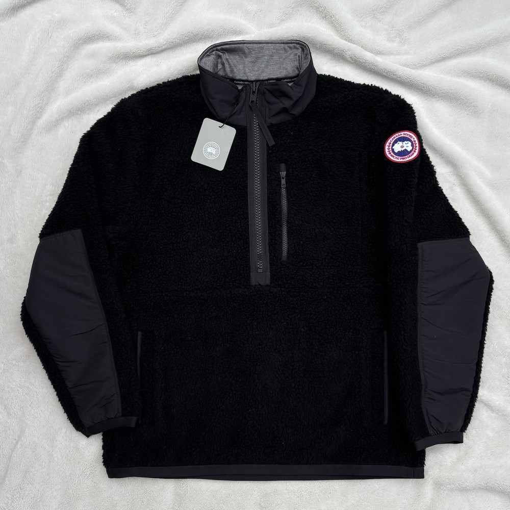 Canada Goose Renfrew Fleece Black Half Zip Pullover Jacket  - New - Authentic