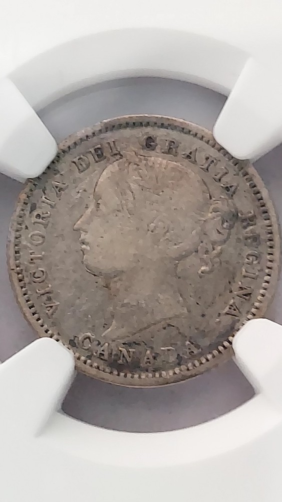 1871 Canada 10 Cent Silver, NGC F 15