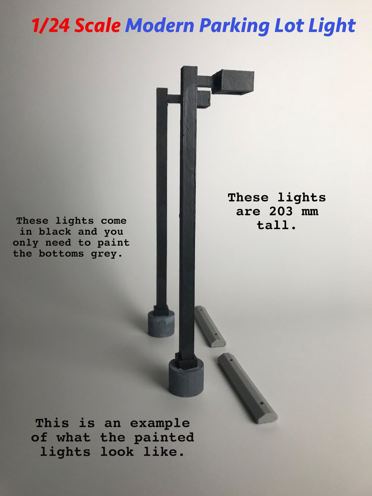 G Scale Modern Parking Lot Light (Black Unpainted) 🟠 SAME DAY SHIP 🟠