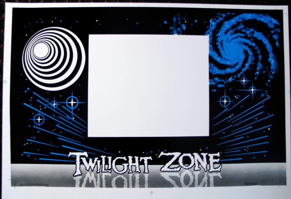 TWILIGHT ZONE Screen Printed Front Panel Cabinet Decal Dutch Auction - RARE!