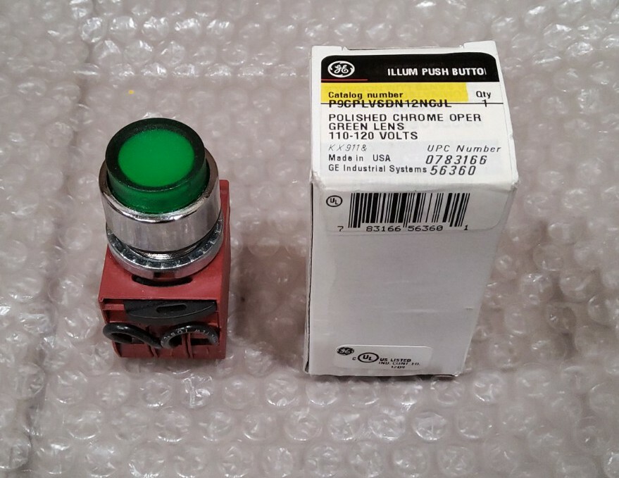 GE P9CPLVSDN12NCJL 22MM MOMENTARILY PUSH BUTTON SWITCH 1NC/1NO