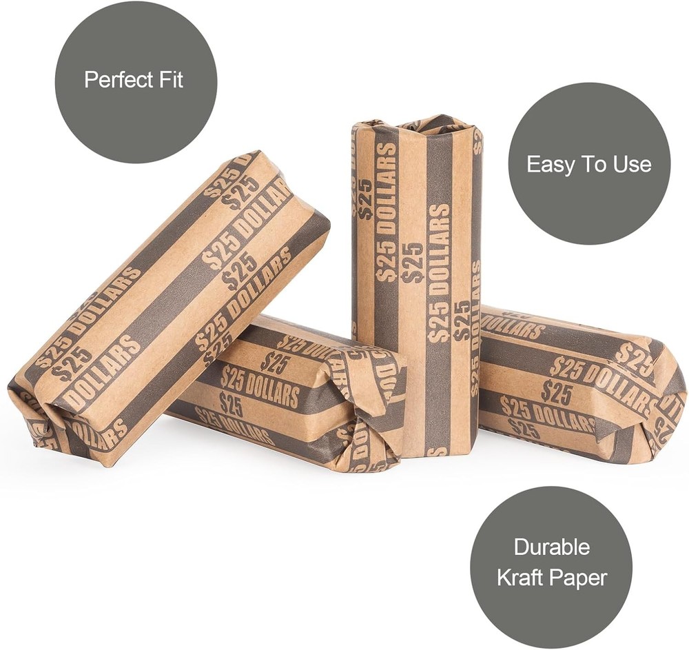 Coin Roll Paper Storage Wrappers