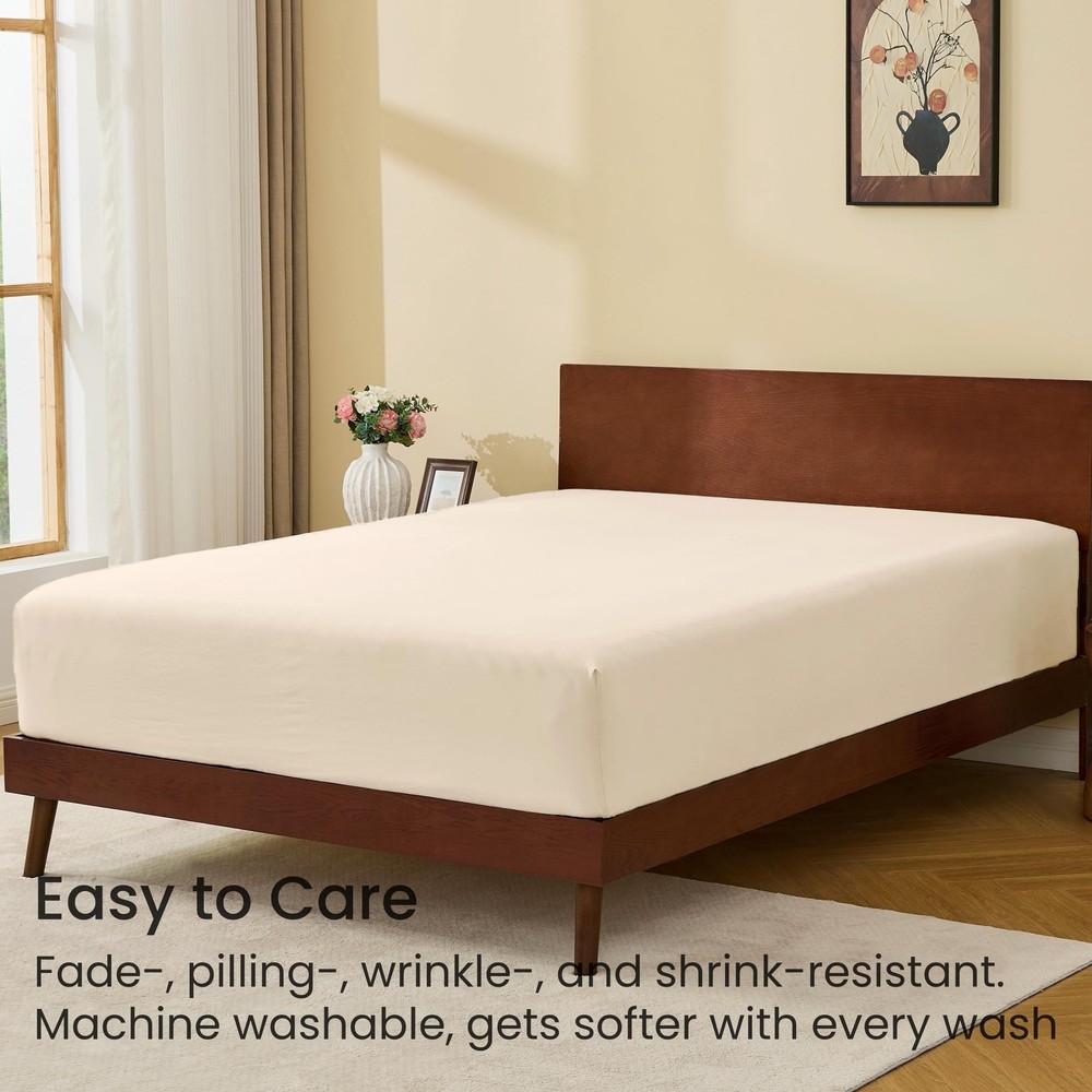 GOKOTTA Full Size Fitted Sheet Breathable Microfiber Deep Pocket Elastic Corner