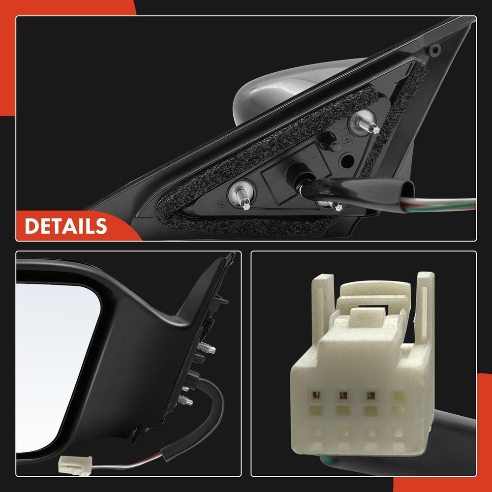 A-Premium Left Driver Side Power Door Mirror - Side, Black