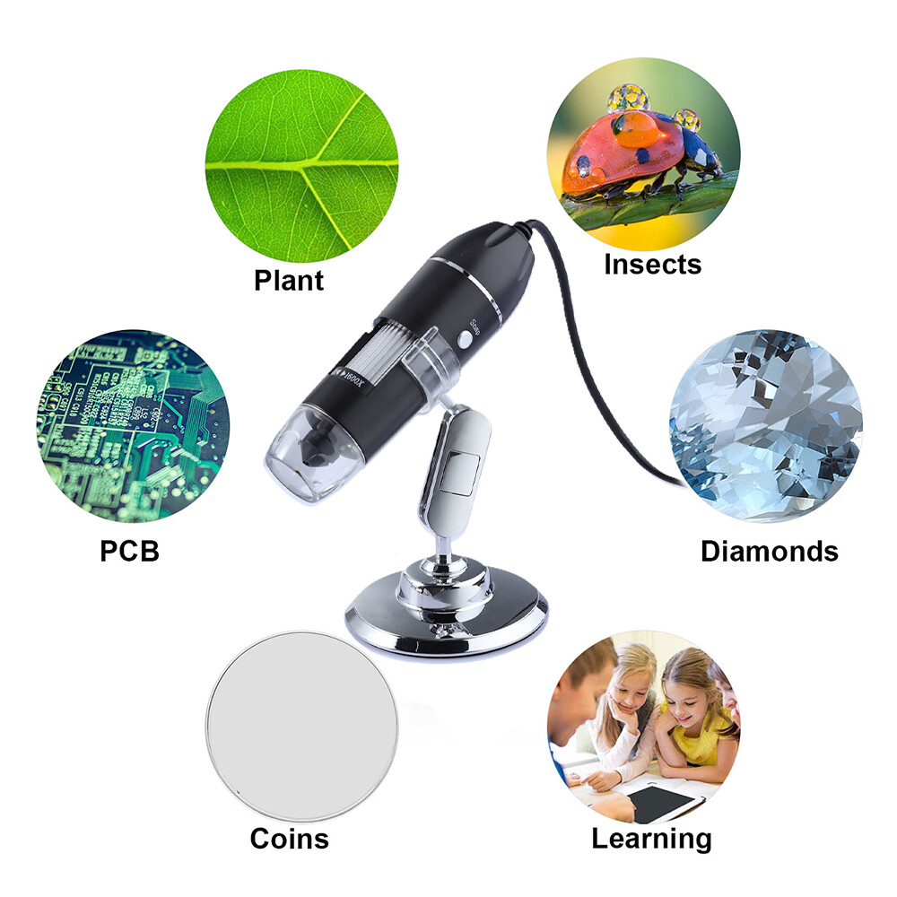 USB-C Digital Monocular Microscope Magnifier iPhone&Android Phone 1600 ZoomIn US