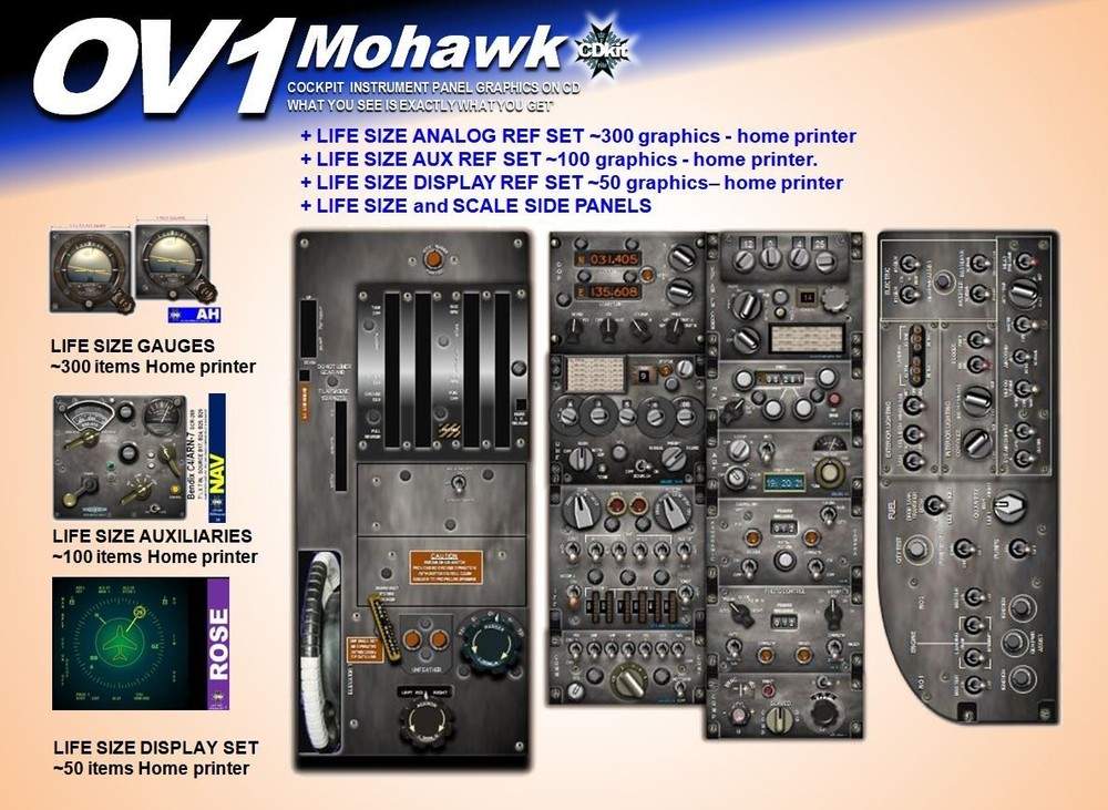 OV1 MOHAWK COCKPIT instrument panel CDkit