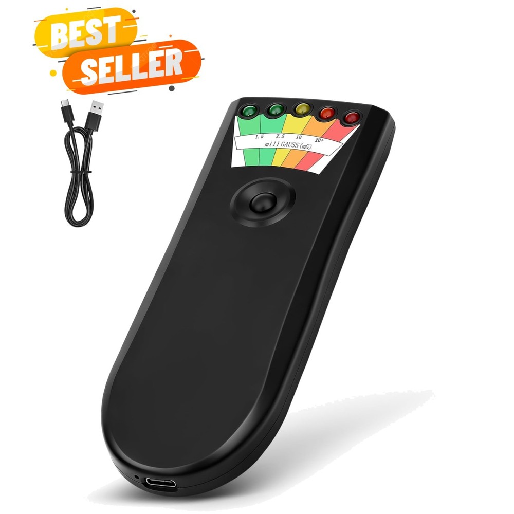 Compact Portable EMF Meter - 5 Level LED Display for Electromagnetic Safety