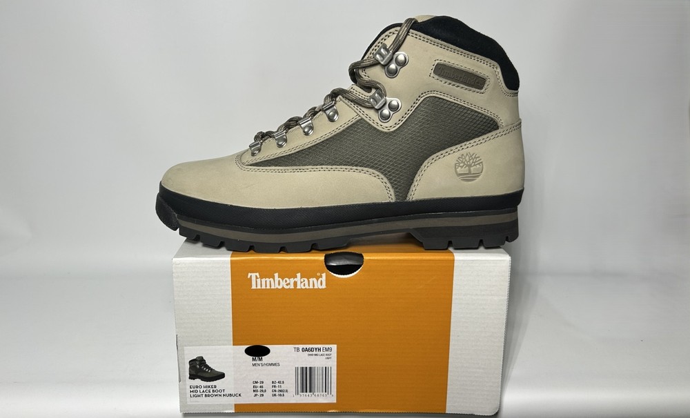 [TARIFF-FREE] Timberland Euro Hiker Boot Light Brown Mens Multiple Sizes Nubuck
