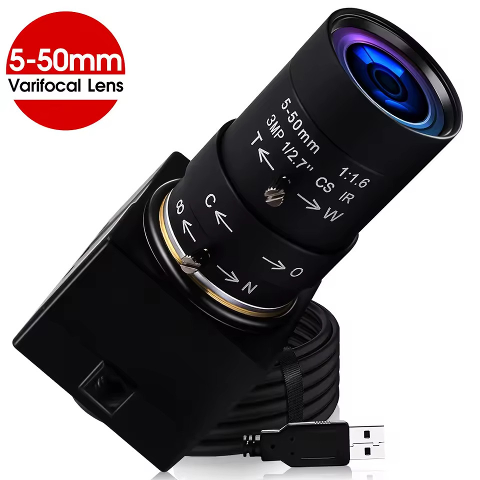 ELP Varifocal USB Camera Module 5.0 Megapixel USB Webcam Camera