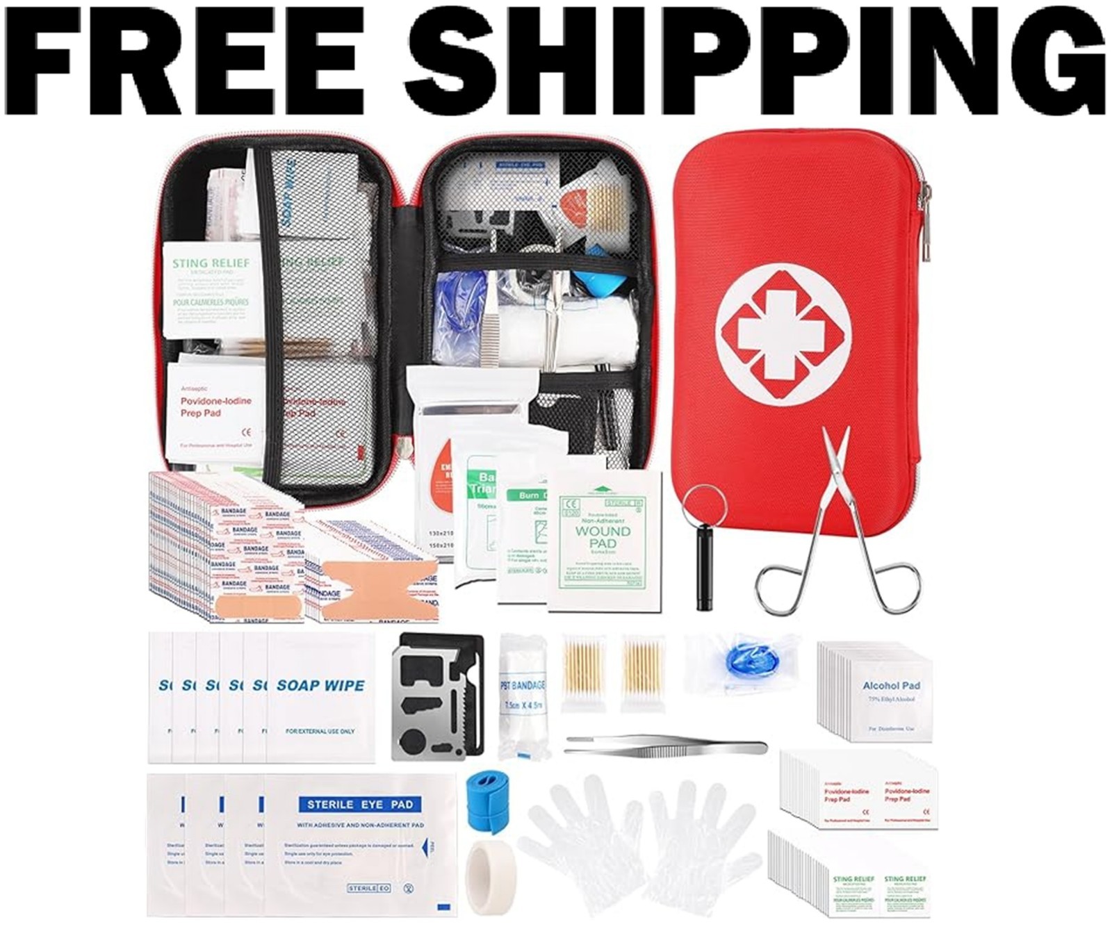 201 PCS First Aid Kit,Trauma Kit with Essential Emergency Medical Supplies