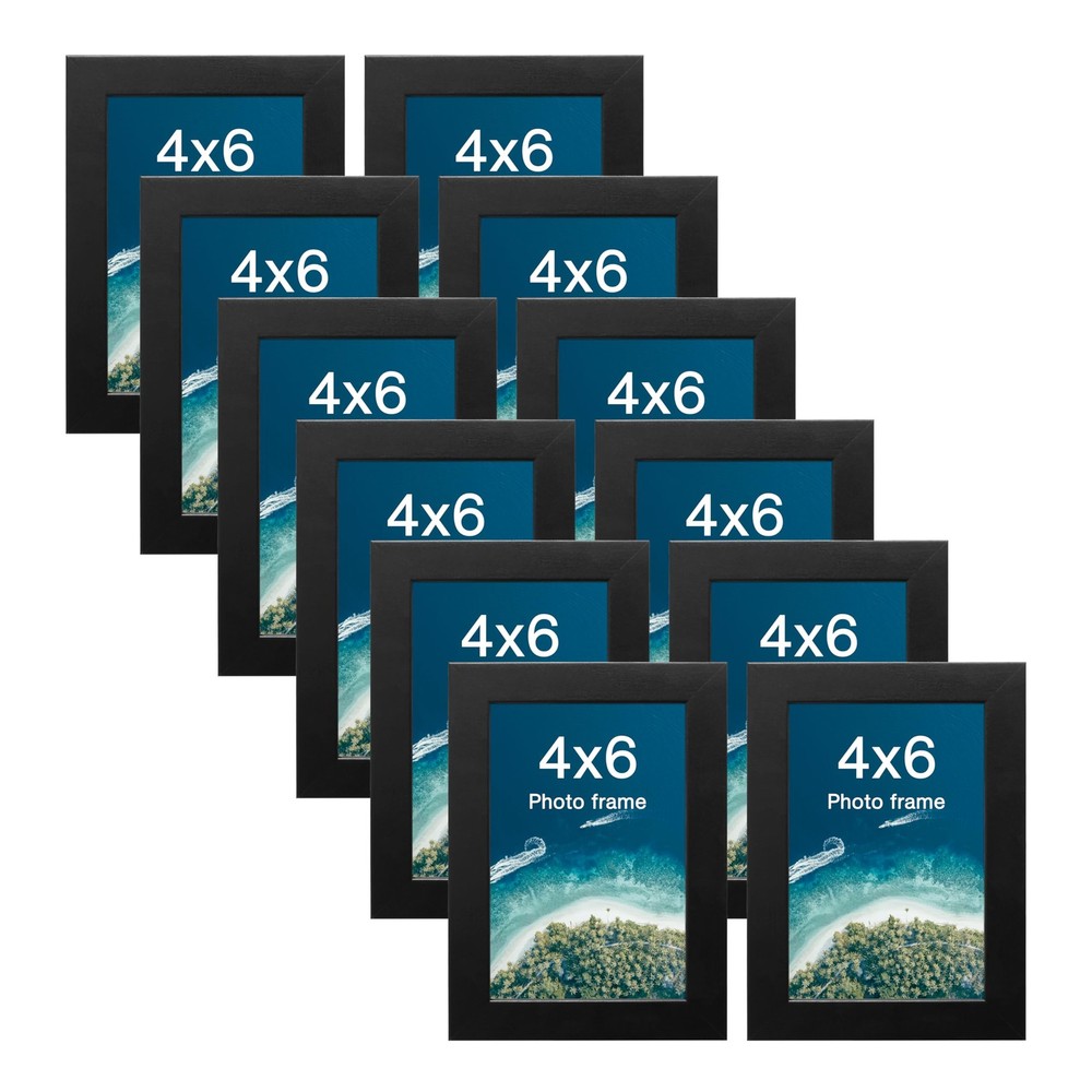Value 12-Pack 4” x 6” Classic Black Gallery Style Picture Frames