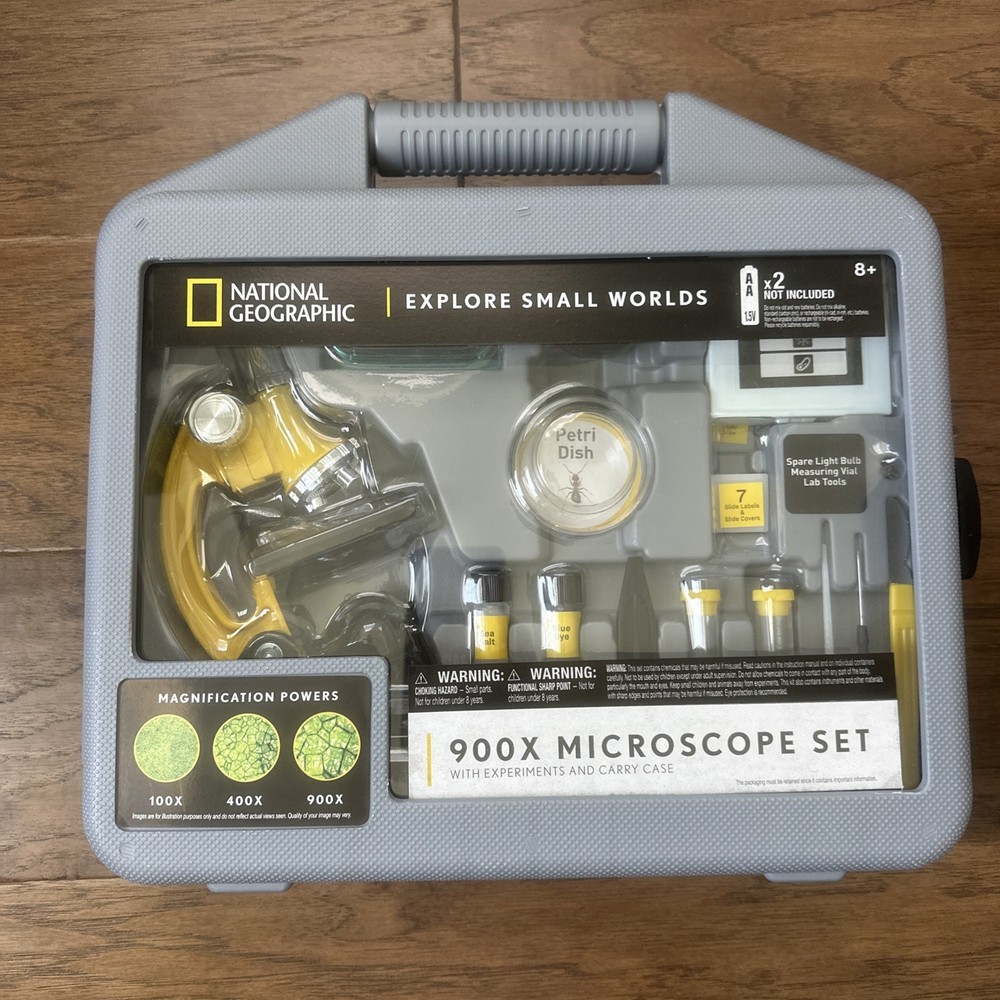National Geographic, 900x Microscope Lab Set, Science Kit, Explore Small Worlds