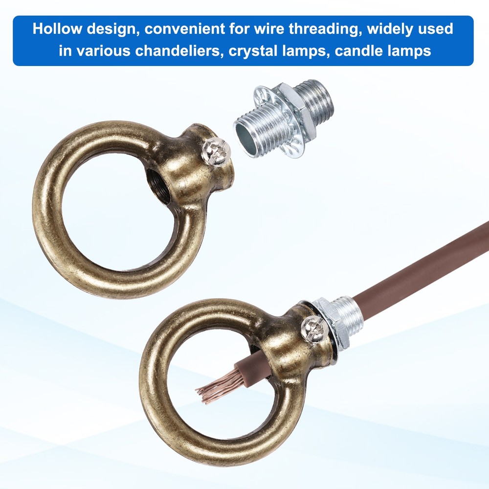 8kg M10 1.5x2" Thread Lifting Eye Nut Holder Hook Ring Copper
