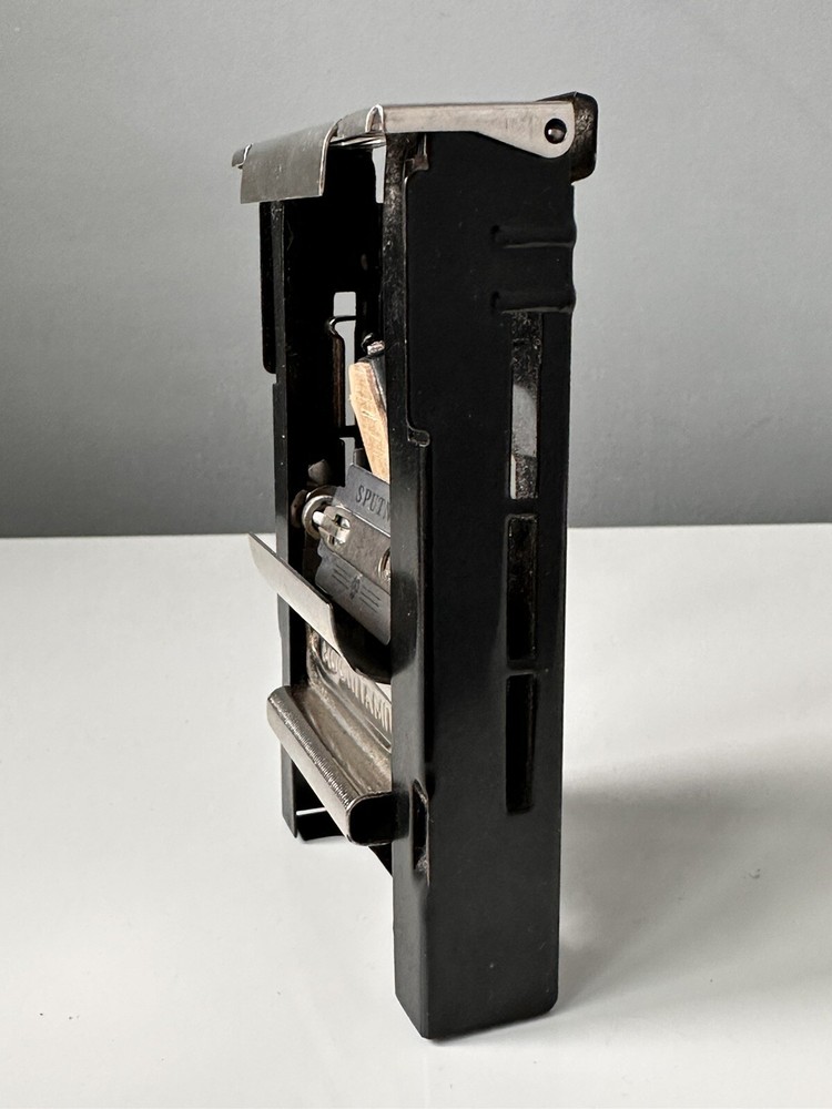 Vintage Soviet Russian Barber Razor Blade Sharpener Machine Tool Box 1950s