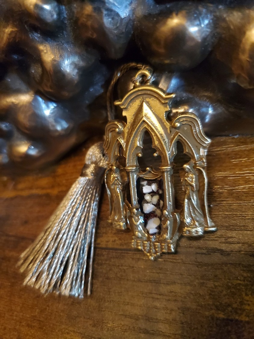 Tomb of Jesus Prayer Medallion with Stones From Tomb of Jesus Holy Sepulchre