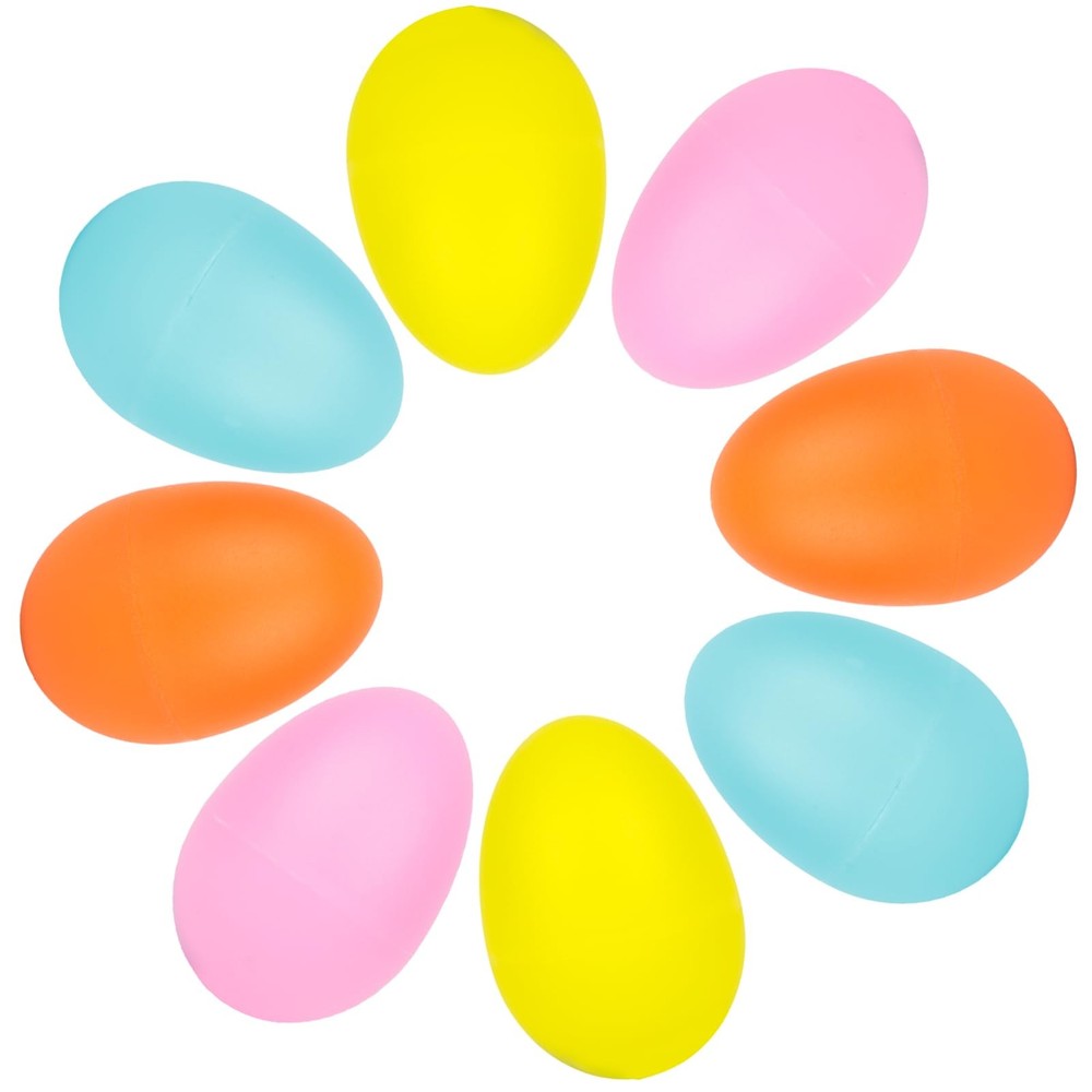 8pcs Plastic Egg Shakers Percussion Instruments Musical Egg Maracas Easter Egg