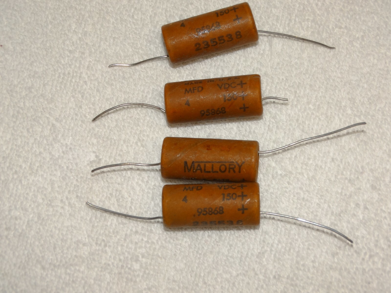 4 x Mallory Capacitor Pulls* 4 MFD 150 VDC*Vintage* (10 offers Available)