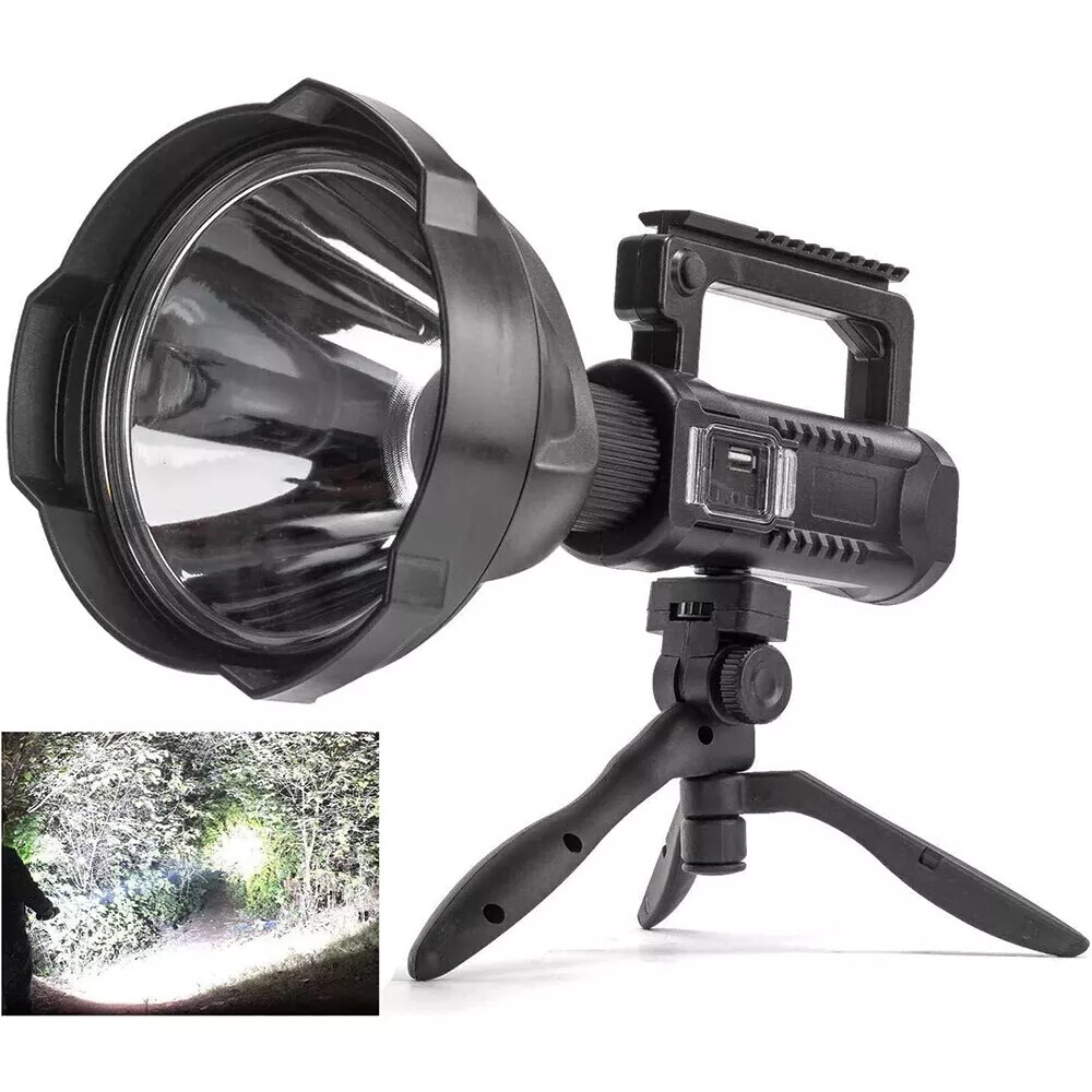 Super Bright LED Searchlight Portable Rechargeable Spotlight Handheld Flashlight