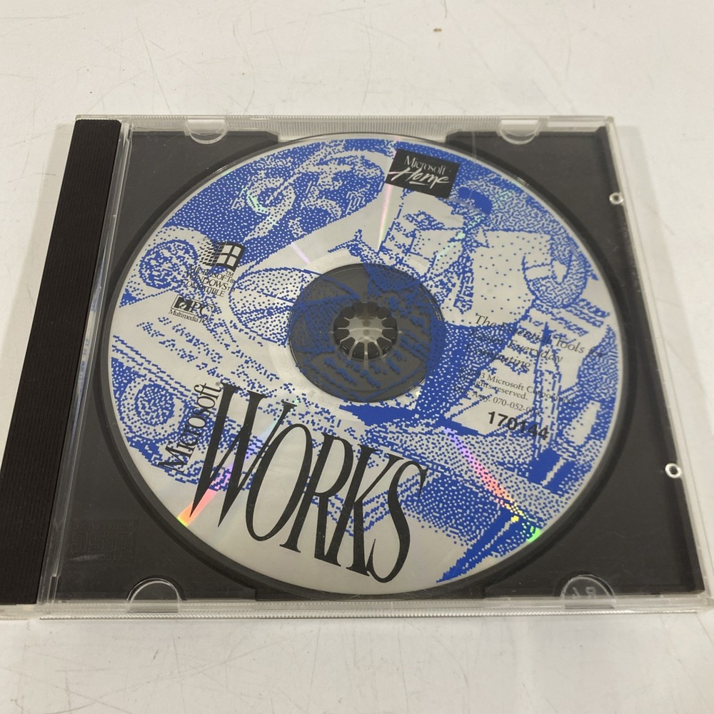 Microsoft Home Microsoft Works 1993 PC Software CD Disc GOOD