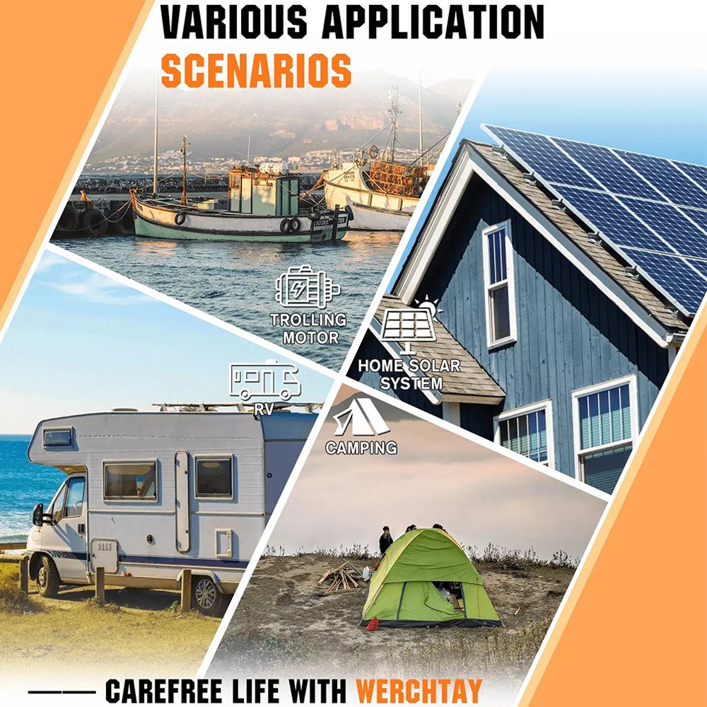 NEW 12V 200AH LiFePO4 Lithium Battery 2560W Deep Cycle BMS for Solar RV Off-grid