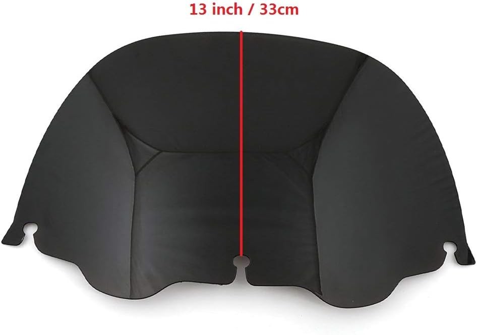 Black 13" Wave Windshield Windscreen For Electra Glide FLHT FLHX 1996-2013