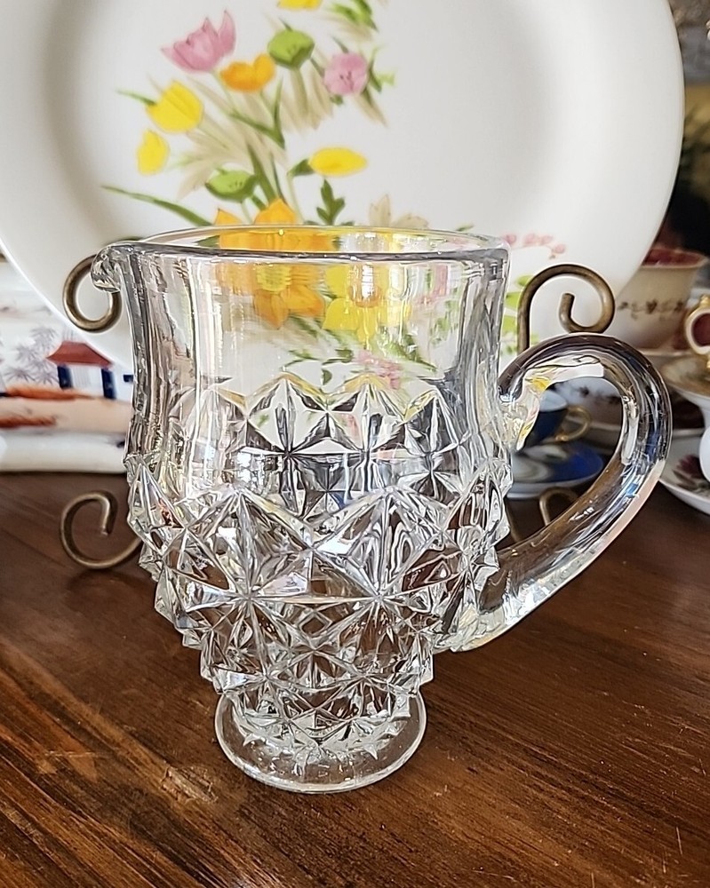 Tiffin Williamsburg Pressed: Clear Pressed Glass Pitcher with Raised Points