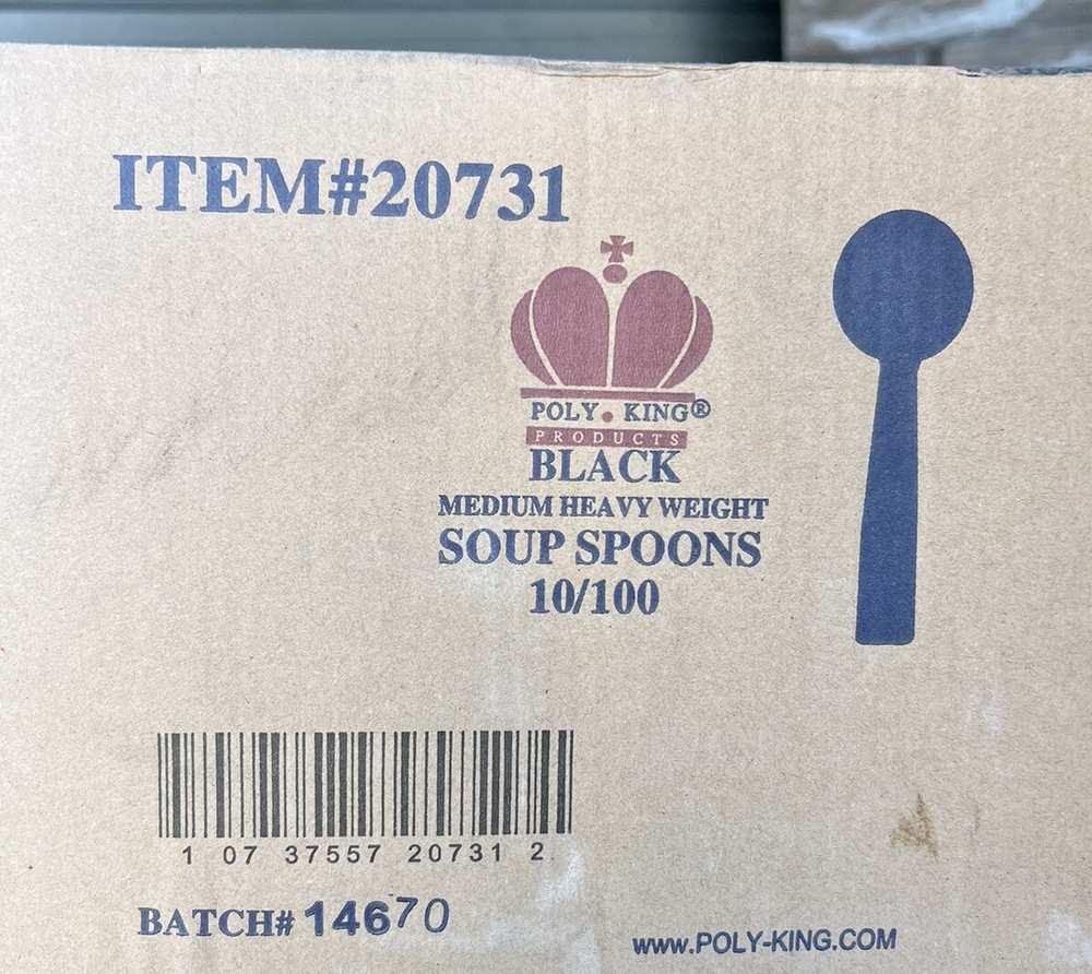 Disposable Plastic Medium Heavyweight Soup Spoons, 1000 Pack Black