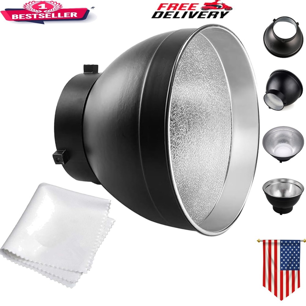 7'' Bowens Mount Reflector with Silver Interior for Perfect Light Control