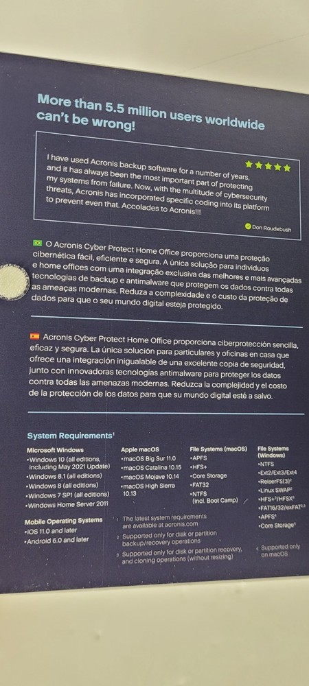 Acronis Cyber Protect Home Office 1 PC/MAC Advanced Version 1yr. 500GB Cloud