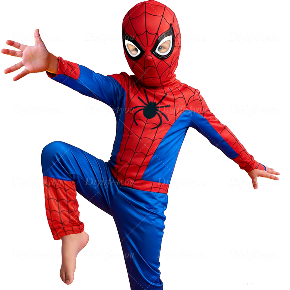 Spider-Man Tobey Maguire Kids Cosplay Costume Jumpsuit 3-7 Years