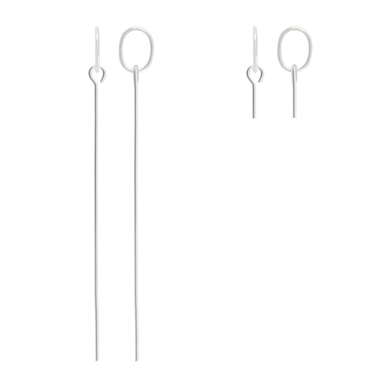 Sterling Silver Pin Cup Bail with Oval Shape Loop * Findings