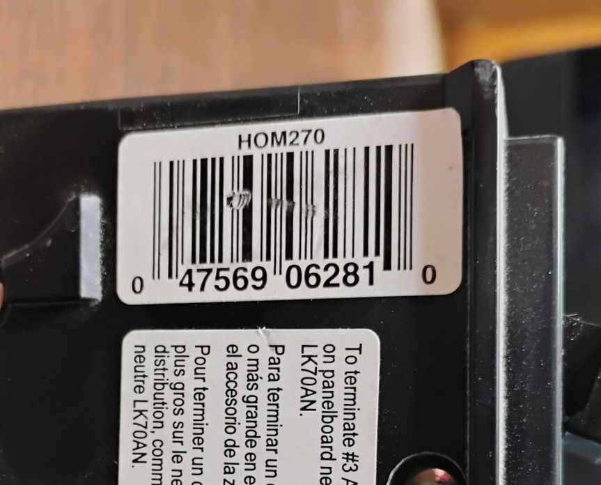 SQUARE D HOM270 CIRCUIT BREAKER 70 AMP 120/240VAC 2-POLE NEW NO BOX